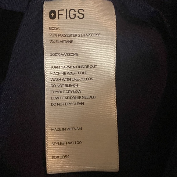 FIGS Casma Navy Blue Scrub Top, EUC, Size XXS - Picture 8 of 8